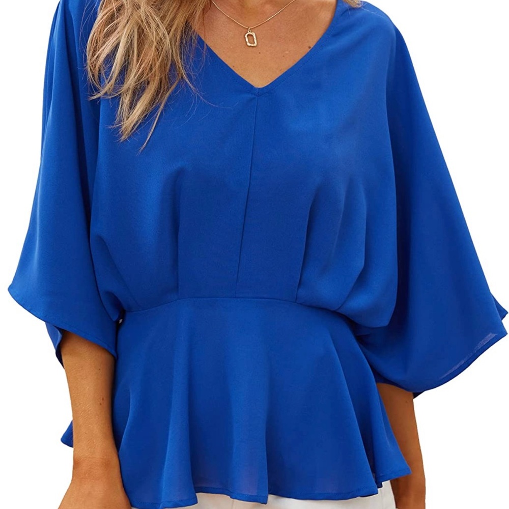 Blue Blouse iGenJun Dressy
